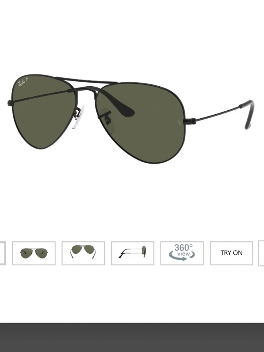 Ray-Ban Black large aviator Sunglasses with G-15 Lenses